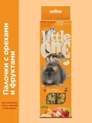 Little One 0,06кг*2шт Палочки для хомяков, крыс, мышей и песчанок с фруктами и орехами фото