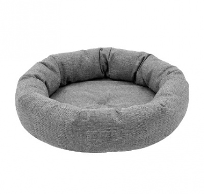 Лежанка (Зооэкспресс) пухлик круглый "NORD" 722412 мебельная ткань №1 D43*13 см серый