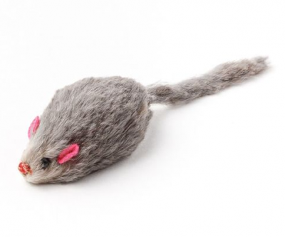 Keiko И4 Игрушка для кошек Мышка натуральный мех Серая 5см (1/30)