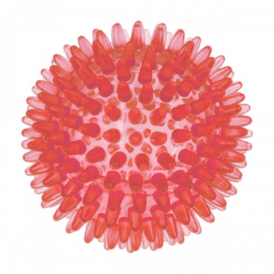 Мяч  массажный  9 см прозрачный Crystal ZooOne (красный) 590C-8