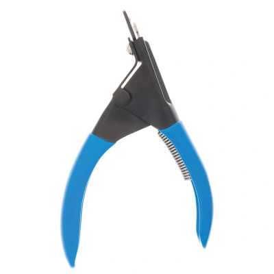 Когтерез-гильотина (DeLIGHT) большое отверстие чёрный с синим покрытием ПВХ  37124Р /12/ фото