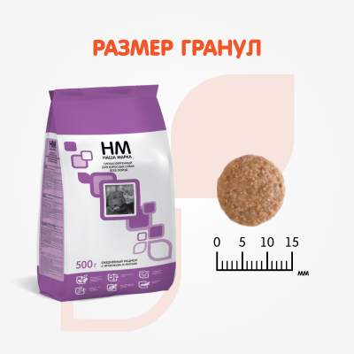 Наша Марка 0,5кг ягненок и рис гипоаллергенный сухой для взрослых собак фото