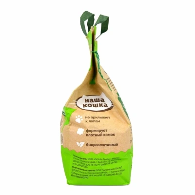 Наполнитель (Наша кошка) растительный комкующийся для кошек, 2,1кг (5л) фото Наполнитель (Наша кошка) растительный комкующийся для кошек, 2,1кг (5л) фото