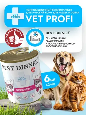 Best Dinner Vet Profi Recovery 0,34кг (диета восстан.) консервы для собак и кошек (406791) фото