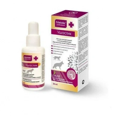 Ушастик (Пчелодар) лосьон гигиенический для очистки ушей для кошек и собак, 50мл фото Ушастик (Пчелодар) лосьон гигиенический для очистки ушей для кошек и собак, 50мл фото
