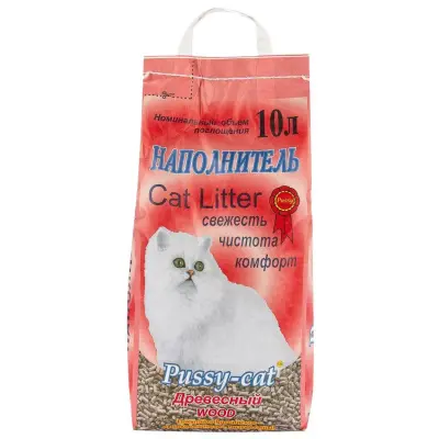 Наполнитель Pussy-cat 10л "Древесный" фото