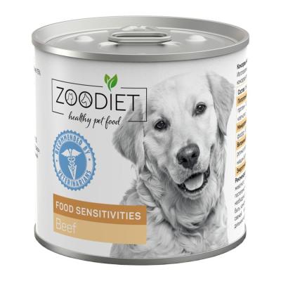 809109001 Корм влажный полнорационный диетический для собак Zoodiet Food Sensitivities Beef/Говядина, 240 г