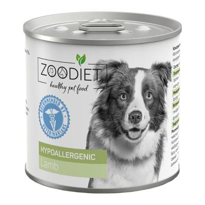 809109002 Корм влажный полнорационный диетический для собак Zoodiet Hypoallergenic Lamb/Ягнятина, 240 г