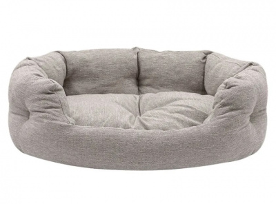 Лежанка (Зооэкспресс) пухлик "NORD" 722342 со стяжкой мебельная ткань №4 61*44*21 см серый