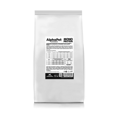 AlphaPet Superpremium Monoprotein (АльфаПет) 7,5кг из индейки сухой для щенков мелких пород (656572)(Только для заводчиков)