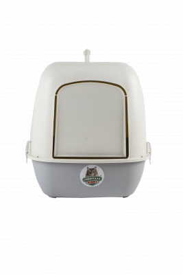 Туалет (Сибирская кошка) Альбус  50*38*40см закрытый с сеткой пепельный фото