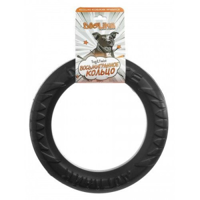 Снаряд для собак  Doglike Кольцо восьмигранное усиленное крохотное чёрное