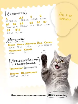Best Dinner Cat Adult Sensible Hairball 10кг индейка с тыквой для выведения шерсти сухой для кошек (553367) фото