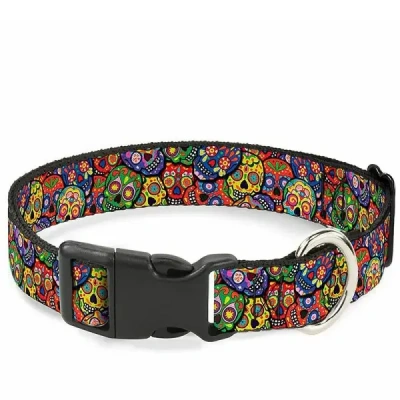 Ошейник (Buckle-Down) Цветные черепа мультицвет с пластиковой застёжкой 23-38 см Ошейник (Buckle-Down) Цветные черепа мультицвет с пластиковой застёжкой 23-38 см