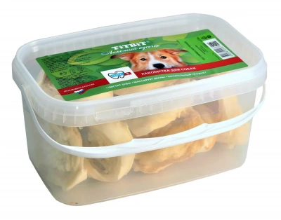 TiTBiT 3,3л лакомство ухо говяжье внутр. - банка пластмассовая  TiTBiT 3,3л лакомство ухо говяжье внутр. - банка пластмассовая