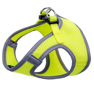 Комплект (Triol) HL028XS шлейка-жилетка (грудь 30см) + поводок 1,5*120см, неон-желтый, светоотражающий фото Комплект (Triol) HL028XS шлейка-жилетка (грудь 30см) + поводок 1,5*120см, неон-желтый, светоотражающий фото