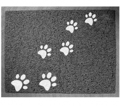 Коврик (Triol) для кошачьего туалета прямоугольный Лапки, серый, 600*400мм Коврик (Triol) для кошачьего туалета прямоугольный Лапки, серый, 600*400мм