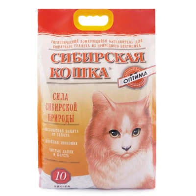 Наполнитель (Сибирская кошка) 10л Оптима комкующийся для кошек фото