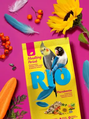 Rio 0,5кг корм для средних попугаев рацион в период линьки фото
