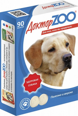 ДокторZoo 0,045кг лакомство витаминизированное 90таб, здоровая собака с морскими водорослями для собак фото