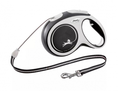 Рулетка Флекси New Comfort M трос 8м до 20кг черный фото