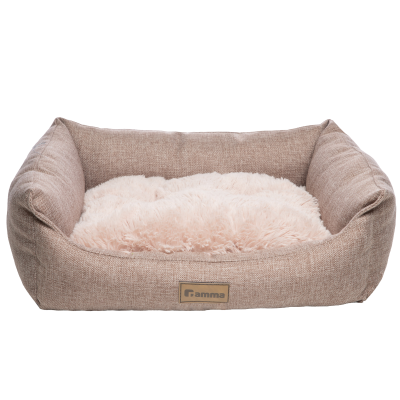 Лежанка Гамма Миндаль прямоугольная S, бежевая, 490*370*150мм фото