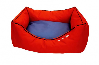 Лежанка (Зооэкспресс) пухлик Oxford №3 двухсторонняя 55*40*23 см красный/серый 