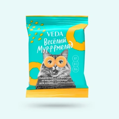 VEDA 0,006кг лакомство Весёлый мурмелад со вкусом курицы для кошек VEDA 0,006кг лакомство Весёлый мурмелад со вкусом курицы для кошек фото