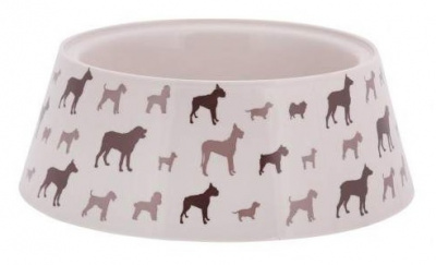 Миска (Zoo Plast) "Dogs" 1,2л, бежевая 23*23*8,2см) фото