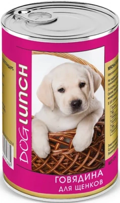 Дог Ланч 0,41кг паштет говядина консервы для щенков (72844)