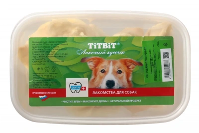 TiTBiT 3,3л лакомство ухо говяжье внутр. - банка пластмассовая  фото TiTBiT 3,3л лакомство ухо говяжье внутр. - банка пластмассовая  фото