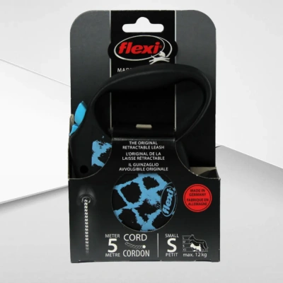 Рулетка (Flexi) Safari cord S трос 5м  12 кг синий жираф фото