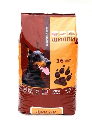 Дилли 16кг сухой корм для активных собак (003869) фото