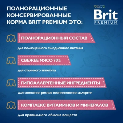 Brit Premium by Nature 0,1кг с мясом кролика консервы для кошек (51267) фото Brit Premium by Nature 0,1кг с мясом кролика консервы для кошек (51267) фото