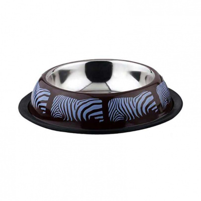 Миска Догман на резинке № 2 цветной дизайн "зебра" 0,71 л Миска Догман на резинке № 2 цветной дизайн "зебра" 0,71 л