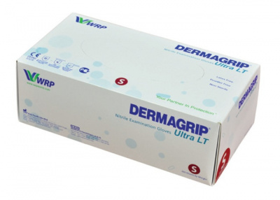 Перчатки (DERMAGRIP) ULTRA LТ(LS) нитриловые нестерильные неопудренные, S смотровые