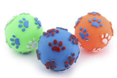 Игрушка-пищалка WOGY для собак Мяч Лапки d=7см, микс