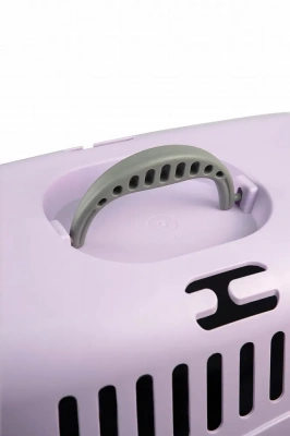 Переноска (Зооэкспресс) 18412 переноска для животных "Турне" L  АВИА с металлической дверцей 54.5*36*34 см фиолетовая фото