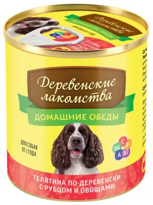 Деревенские лакомства Домашние обеды 0,24кг консервы телятина с рубцом и овощами для собак (76135511) Деревенские лакомства Домашние обеды 0,24кг консервы телятина с рубцом и овощами для собак (76135511)