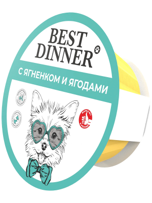 Best Dinner Dog 0,1кг ягненок и ягоды паштет для щенков (408559)