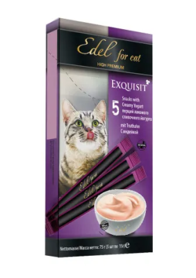 Edel 0,075кг лакомство для кошек Сливочный йогурт с индейкой фото