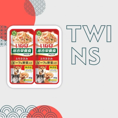 Inaba Twins 2*0,040кг Курица и говядина с овощами паучи для собак Inaba Twins 2*0,040кг Курица и говядина с овощами паучи для собак фото