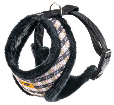 Шлейка Ферпласт Nikita Fur M клетка с мехом (шея 30см; грудь 43-61см), 20мм Шлейка Ферпласт Nikita Fur M клетка с мехом (шея 30см; грудь 43-61см), 20мм