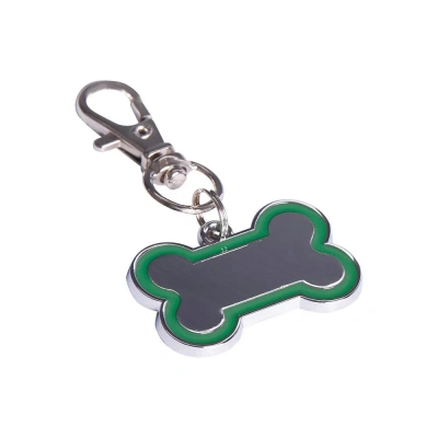 Адресник ZooOne кость зелёный 30*16 мм, гравировка 19072 фото