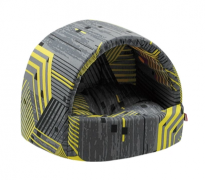 Дом (Зооэкспресс) эстрада "Геометрия" №1 760716 33*30*28 см желто-серый